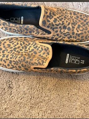 No Boundaries Leopard Print Slip-On Flats in Tan and Black